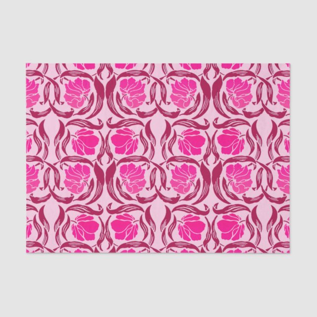 Papel De Seda William Morris Pimpernel, Fuchsia y rosa claro (Anverso)