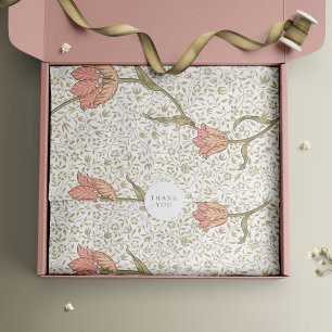 Papel De Seda William Morris Pink Gold Floral Antiguo