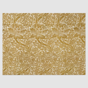 Papel De Seda William Morris Rosa y Flor de Cardo Dorado