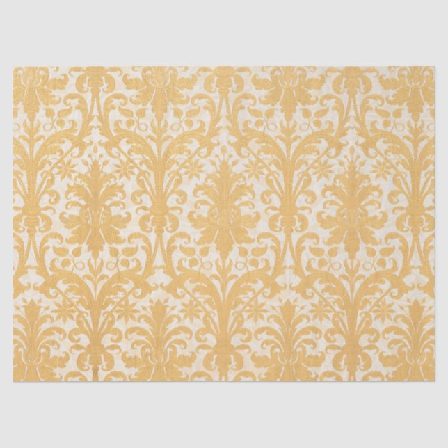 Papel De Seda William Morris Sauce Willow & Gold Lujo Damask (Anverso)