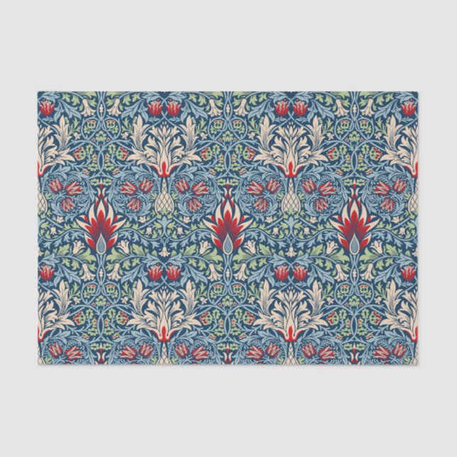 Papel De Seda William Morris Snakeshead Fritillary Floral Design (Anverso)