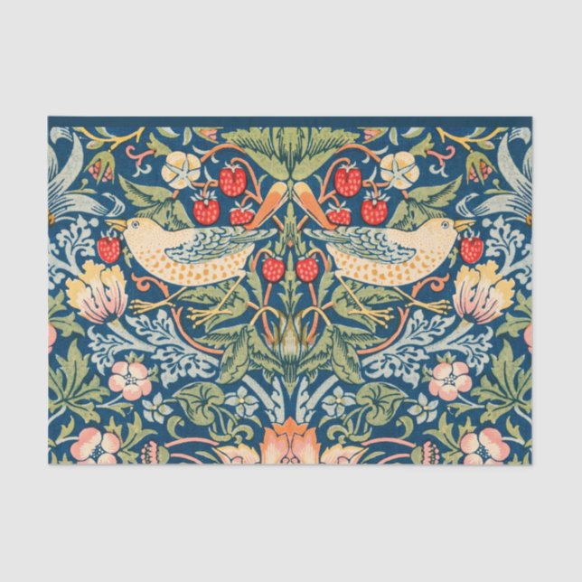 PAPEL DE SEDA: WILLIAM MORRIS : STRAWBERRY THIEVES (Anverso)