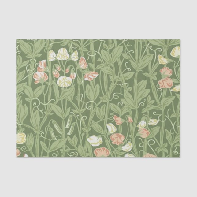 Papel De Seda William Morris Sweet Pea Floral Design (Anverso)