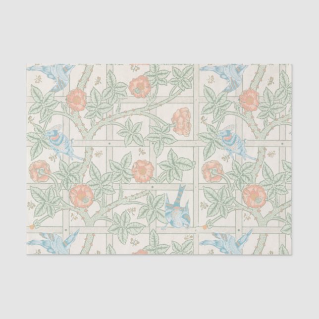 Papel De Seda William Morris Trellis Victorian Wallpaper (Anverso)