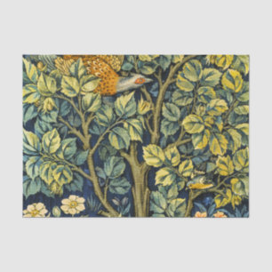 Papel De Seda William Morris Vintage Faisán Ardilla Flor