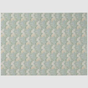 Papel De Seda William Morris Vintage Floral Yellow Blue Garden