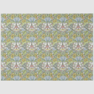 Papel De Seda William Morris Vintage Myrtle Verde Rosa Floral