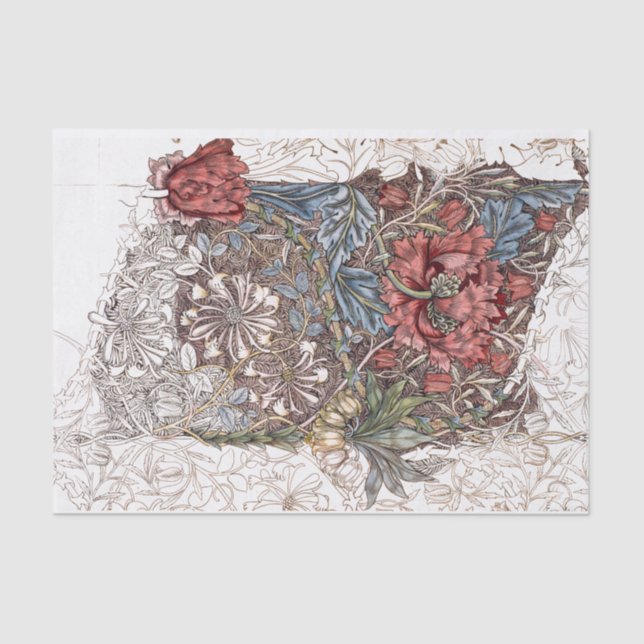 PAPEL DE SEDA: WILLIAM MORRIS : WILD TULIP (Anverso)