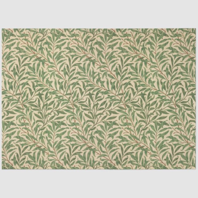 Papel De Seda William Morris Willow Bough Green Willow Leaves (Anverso)