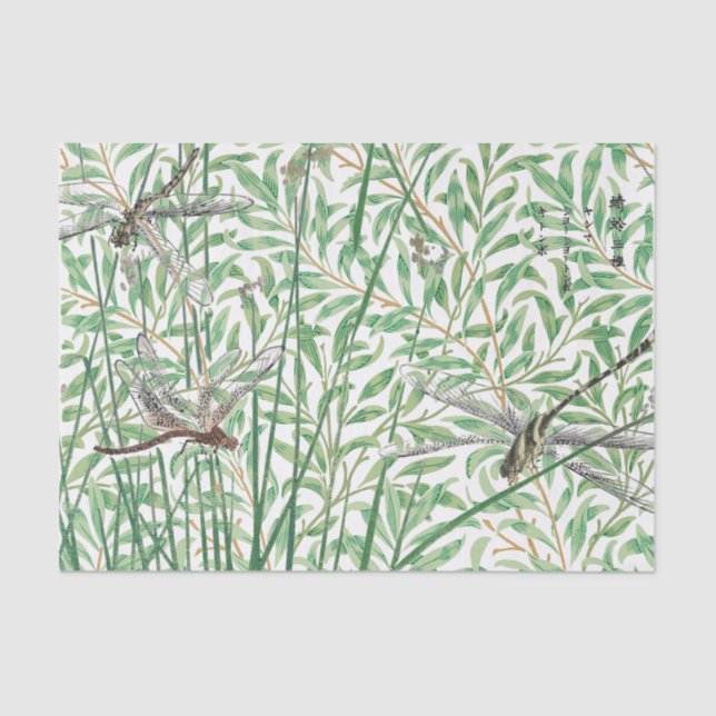 PAPEL DE SEDA WILLIAM MORRIS Y DRAGONFLFLUS (Anverso)