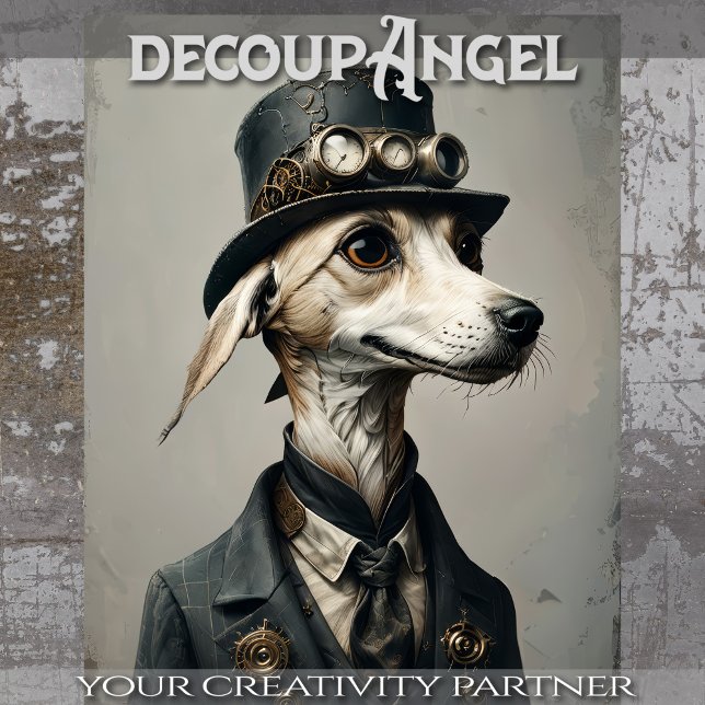 Papel De Seda William - Perro Dapper con ​ Gorra - Decoupage (Subido por el creador)