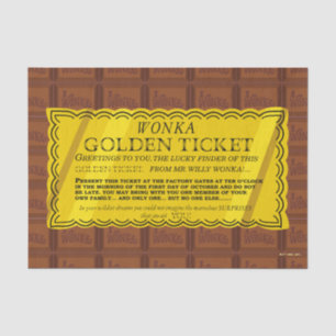 Papel De Seda Willy Wonka Golden Ticket