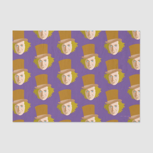 Papel De Seda Willy Wonka Stenciled Face Graphic (Anverso)