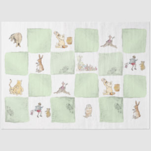 Papel De Seda Winnie de Pooh Green Check Tissue Paper