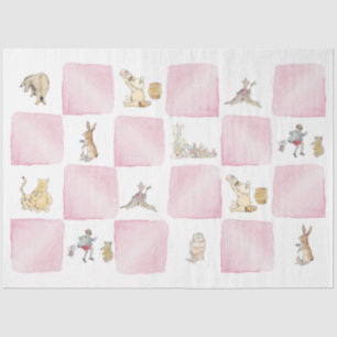 Papel De Seda Winnie de Pooh Pink Check Tissue Paper