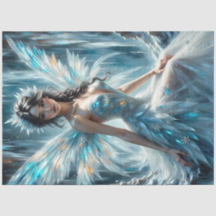 Papel De Seda Winter Angel Fairy Ice Kingdom Fantasy Decoupage