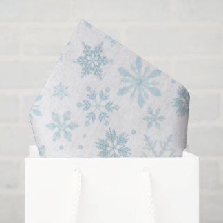 Papel De Seda Winter Blue Snowflakes Wrapping Paper