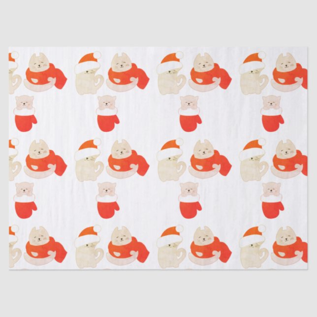 Papel De Seda Winter Kitty (Anverso)
