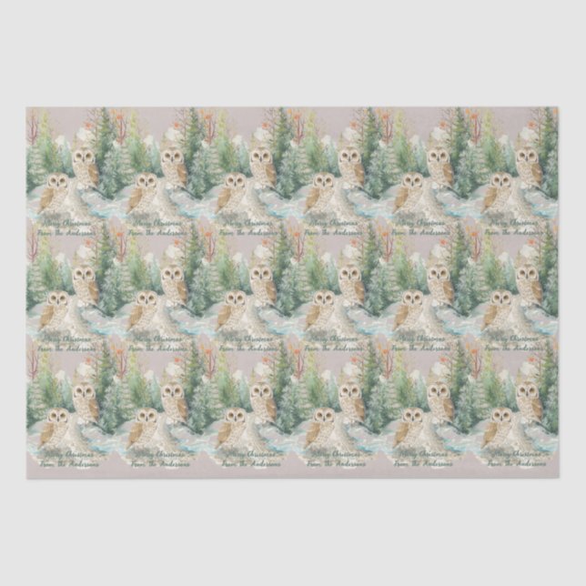 Papel De Seda Winter Owl Christmas– Woodland Tissue Paper (Anverso)
