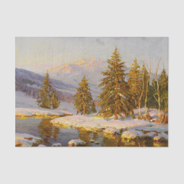 Papel De Seda Winter Sunset, Decoupage (Anverso)