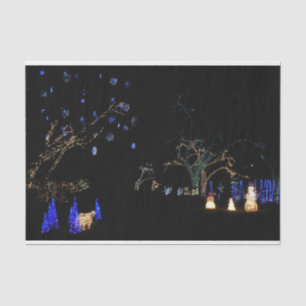 Papel De Seda Winter Wonderland ilumina vacaciones azules y blan