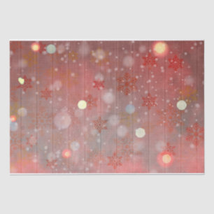 Papel De Seda Winter Wonderland Red Snowflakes On Wood