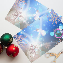 Papel De Seda Winter Wonderland Snowflakes se ilumina y burbuja