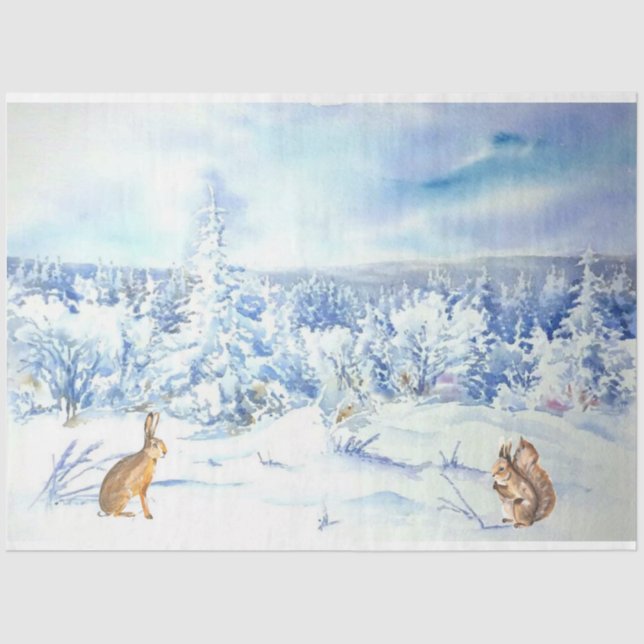 Papel De Seda Winter Woodland Emphemera Series Design 2 (Anverso)