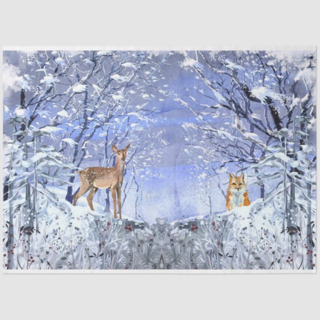 Papel De Seda Winter Woodland Emphemera Series Design 5 (Anverso)