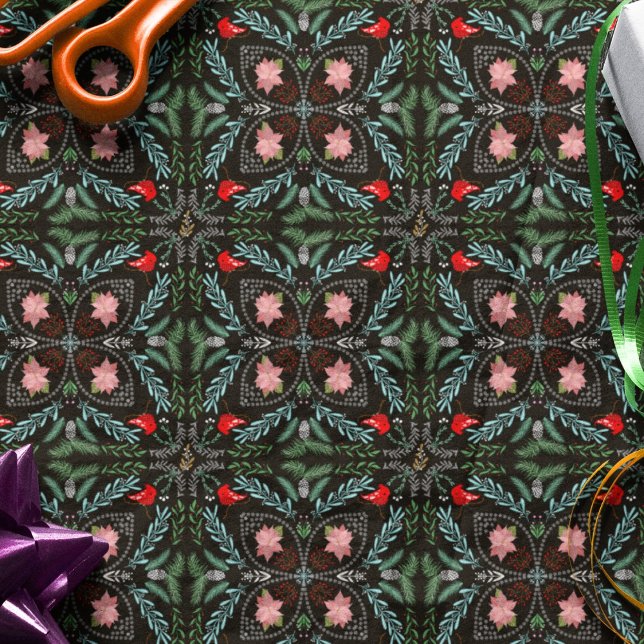 Papel De Seda Winters Snowflakes, Poinsettias, Cardinales (Subido por el creador)