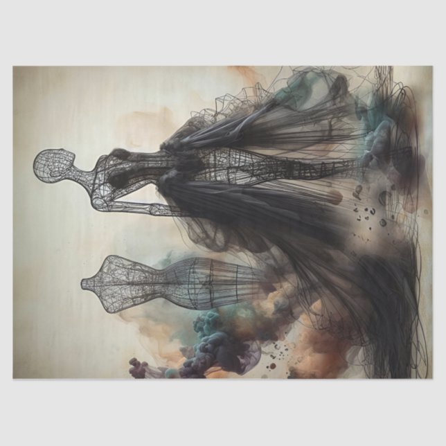 Papel De Seda Wire Envuelto Mannequín 1 Estilo Gótico (Anverso)