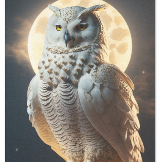 Papel De Seda Wise white owl under the Moonlight  (Subido por el creador)