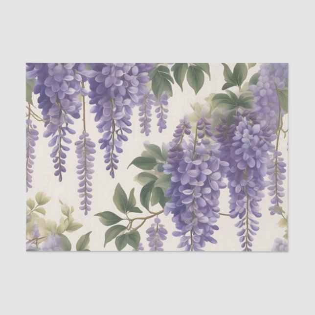 Papel De Seda Wisteria floral vintage (Anverso)