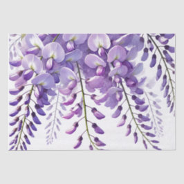 Papel De Seda Wisteria Flores púrpura Flores silvestres acuarela