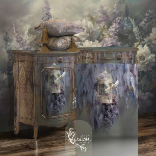 Papel De Seda Wisteria Paloma Blanca Paloma Jaula de pájaros Wis