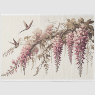 Papel De Seda Wisteria Vine Flores Rosa Desnuda