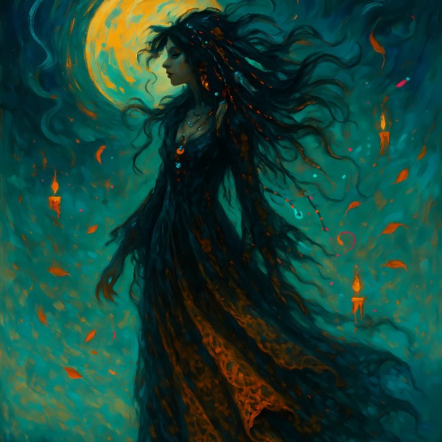 Papel De Seda Witch Beneath the Moon – Gothic Decoupage Paper (Subido por el creador)