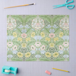 Papel De Seda Wm Morris Myrtle Floral Arte Nouveau Brillante