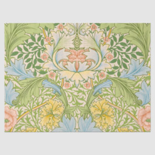 Papel De Seda Wm Morris Myrtle Floral Arte Nouveau Pastel