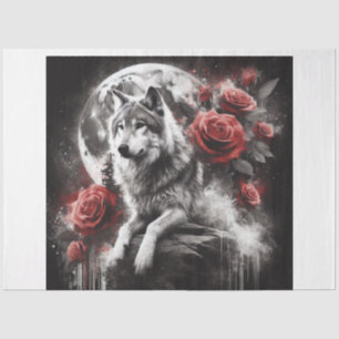 Papel De Seda Wolf Floral Moon