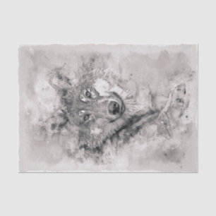 Papel De Seda Wolf Gray Hunter Watercolor