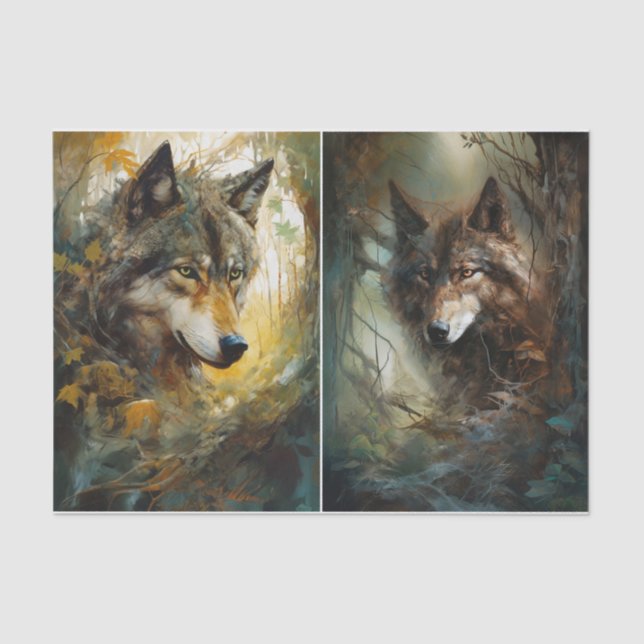Papel De Seda Wolf Heads (Anverso)