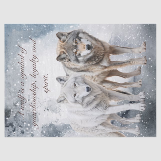 Papel De Seda Wolf Watercolor (Anverso)