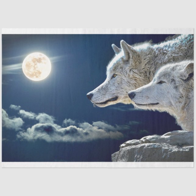 Papel De Seda Wolves Midnight Moon (Anverso)