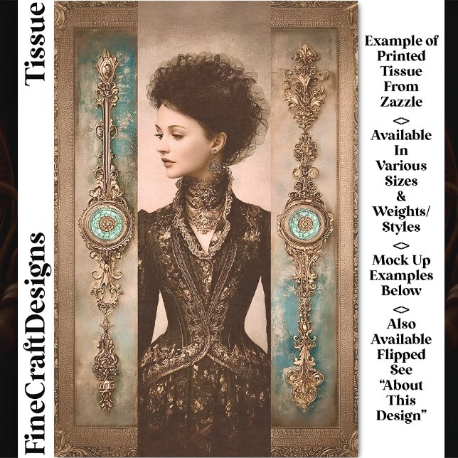 Papel De Seda Woman in Black, Baroque Panels DX9L Decoupage (Subido por el creador)