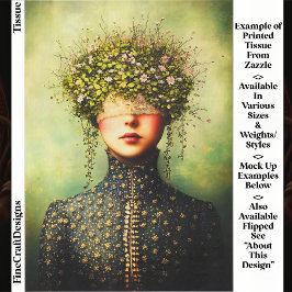 Papel De Seda Woman, Lace Blindfold & Floral Crown EM8 Decoupage