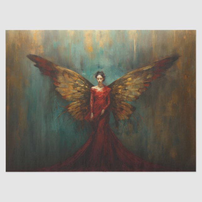Papel De Seda Woman with wings, Angel, Decoupage, Tissue paper,  (Anverso)