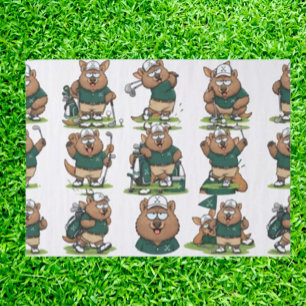 Papel De Seda wombat golfista caprichoso
