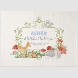 Papel De Seda Woodland Animales Deer Fox Hedgehog Nacimientos