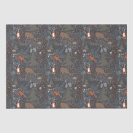 Papel De Seda Woodland Animals Winter Woods